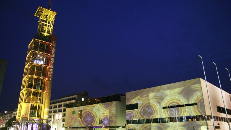 St. Pölten “Klangturm” (Tower of Sound) at night, © Andreas Gießwein