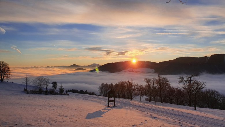 Tolle Morgenstimmung, © Urlaub am Bauernhof - Fam. Schweighuber