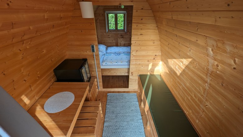 Unser Camping Pod von Innen, © Lukas Winter