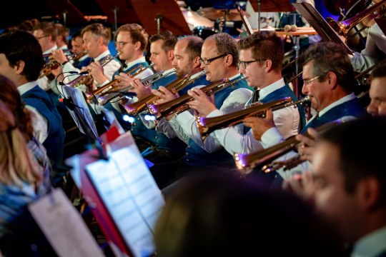 Die Musiker:innen des Musikvereins Ybbsitz beim Abendkonzert , © Fred Lindmoser